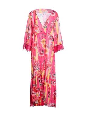 PEPITA Floral Pink & Yellow Lace-Trim Dressing Gown size 8
